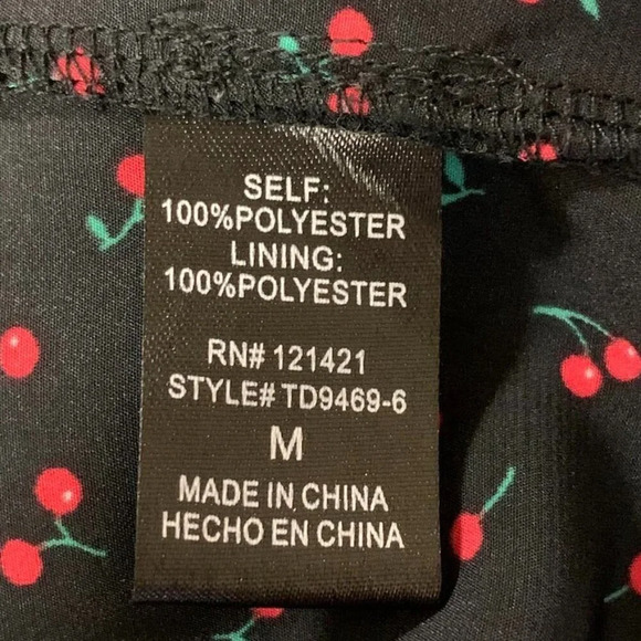 Ellison Women's Cherry Patterned V Neck Sheath Dress Size‎ M - Picture 10 of 13